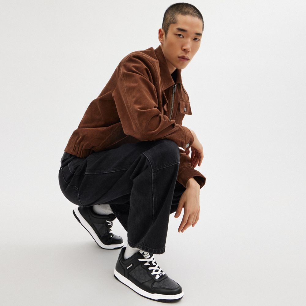 Black Coach C201 In Signature Men Sneakers | SG_CH58512