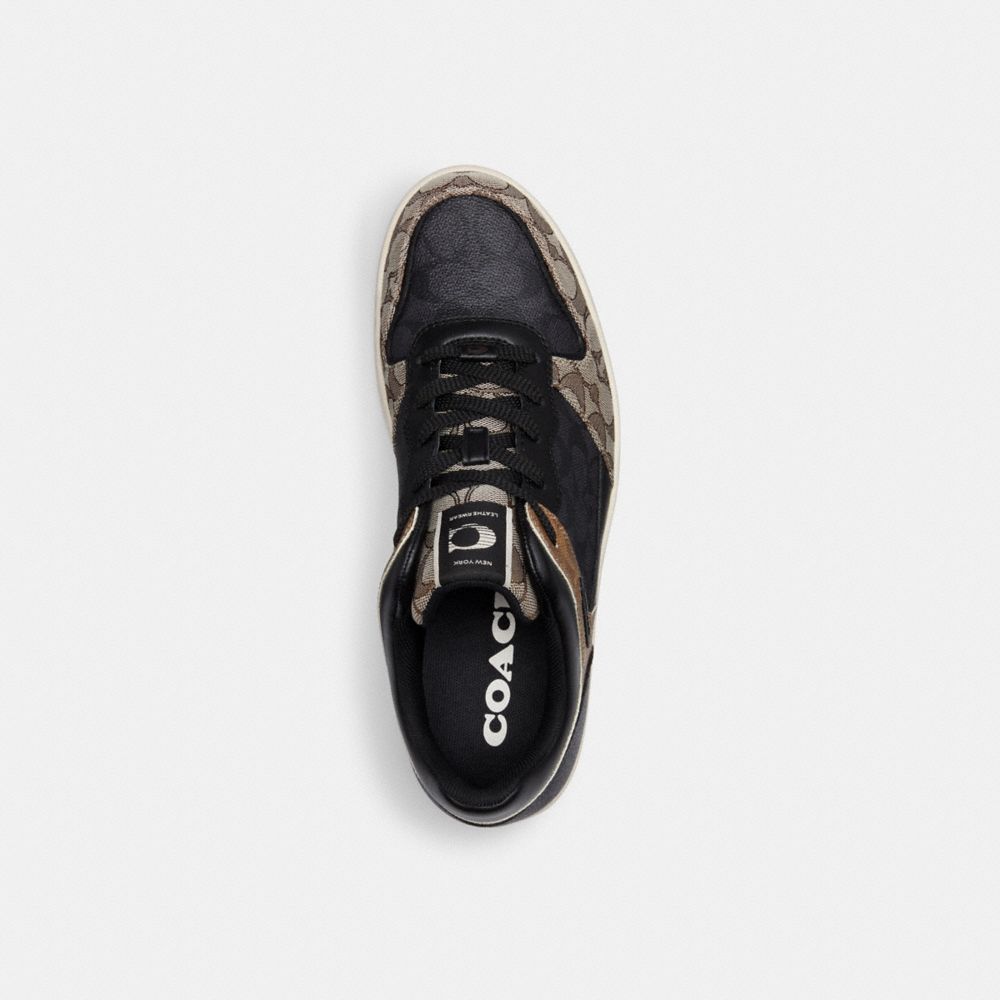 Black Coach C201 In Signature Men Sneakers | SG_CH76306