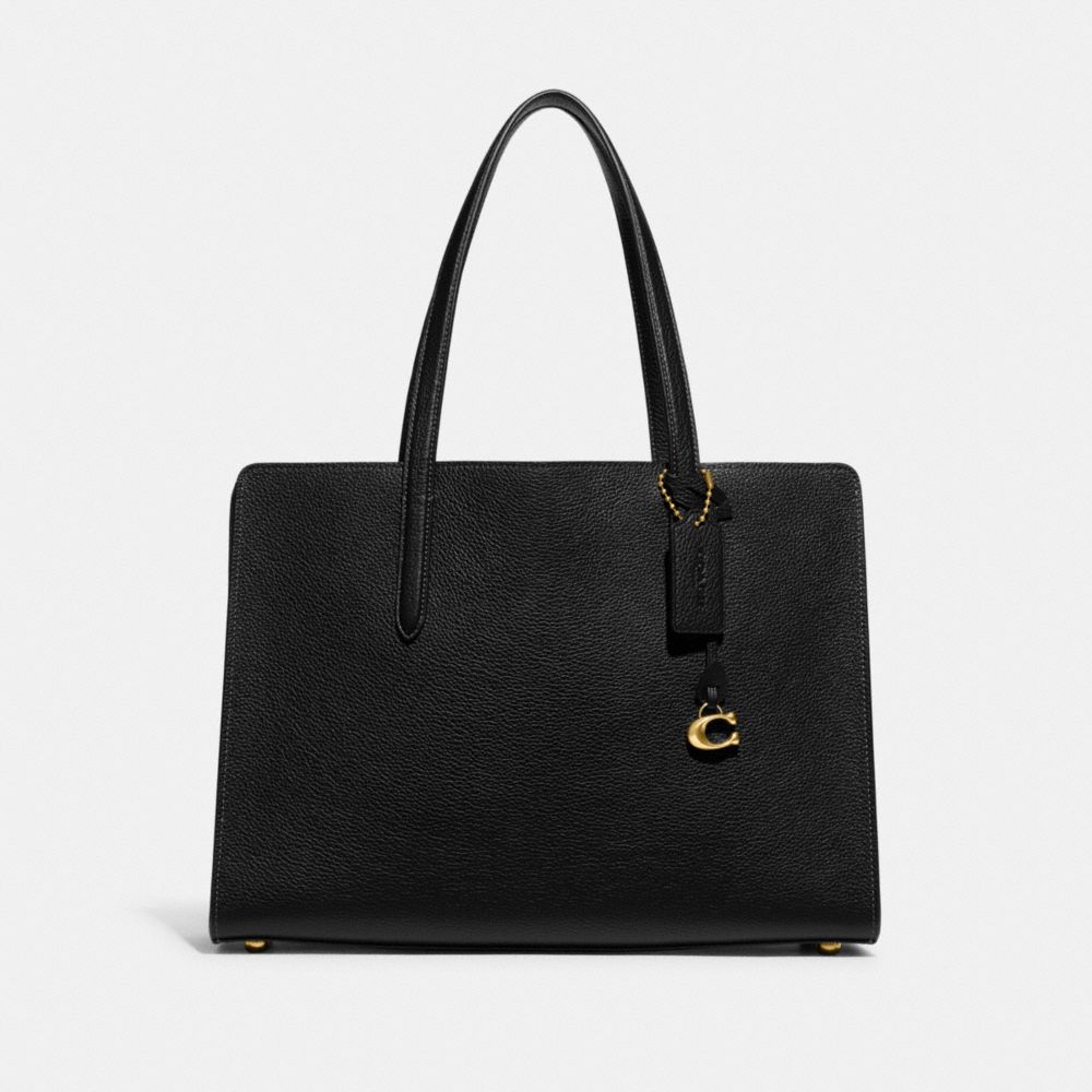 Black Coach Carter Polished Pebble Leather Women Handbag | SG_CH97150