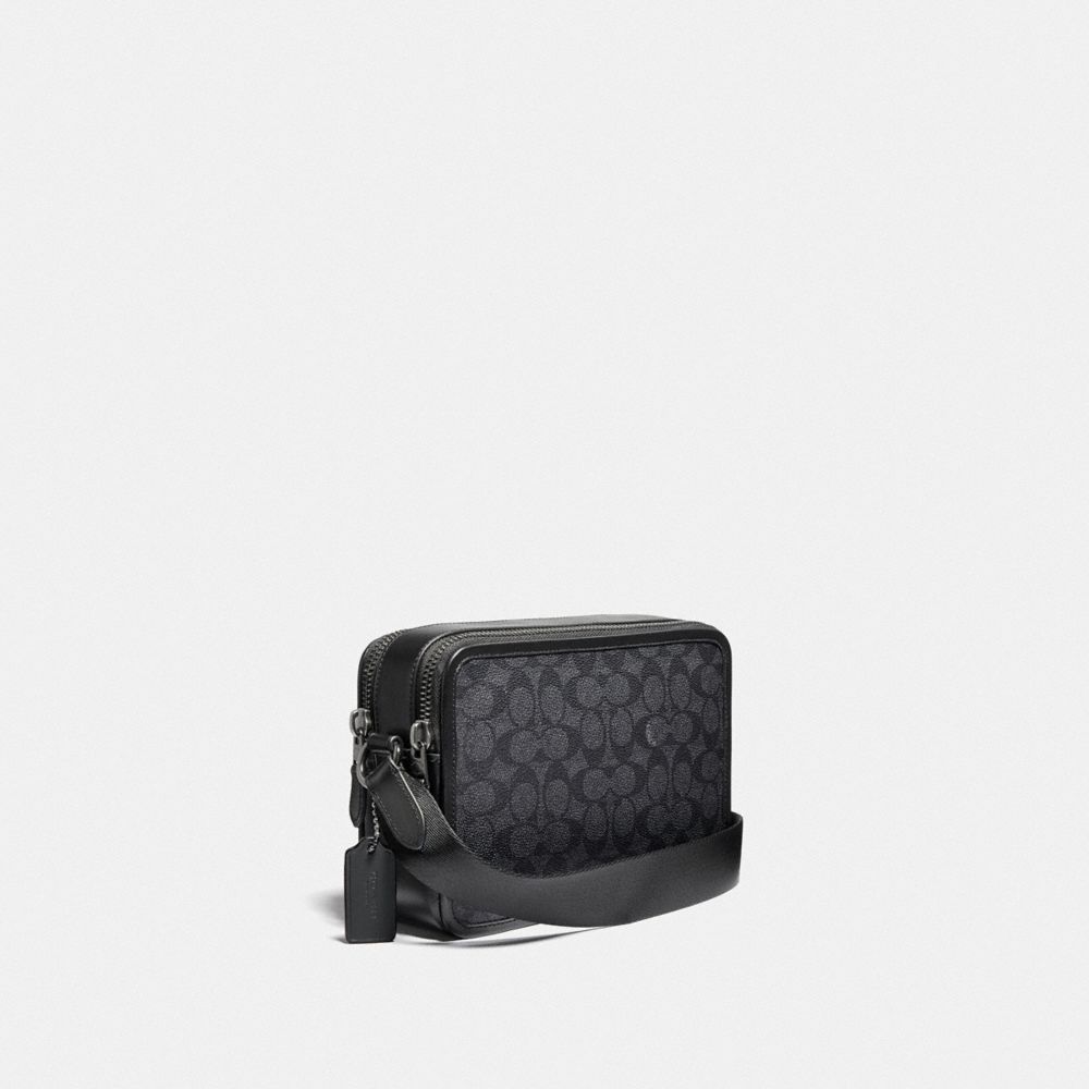 Black Coach Charter 24 In Signature Men Crossbody Bags | SG_CH58612