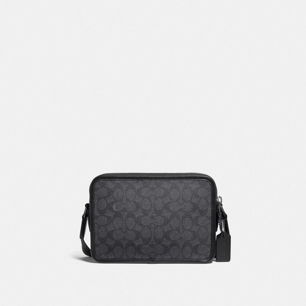 Black Coach Charter 24 In Signature Men Crossbody Bags | SG_CH58612