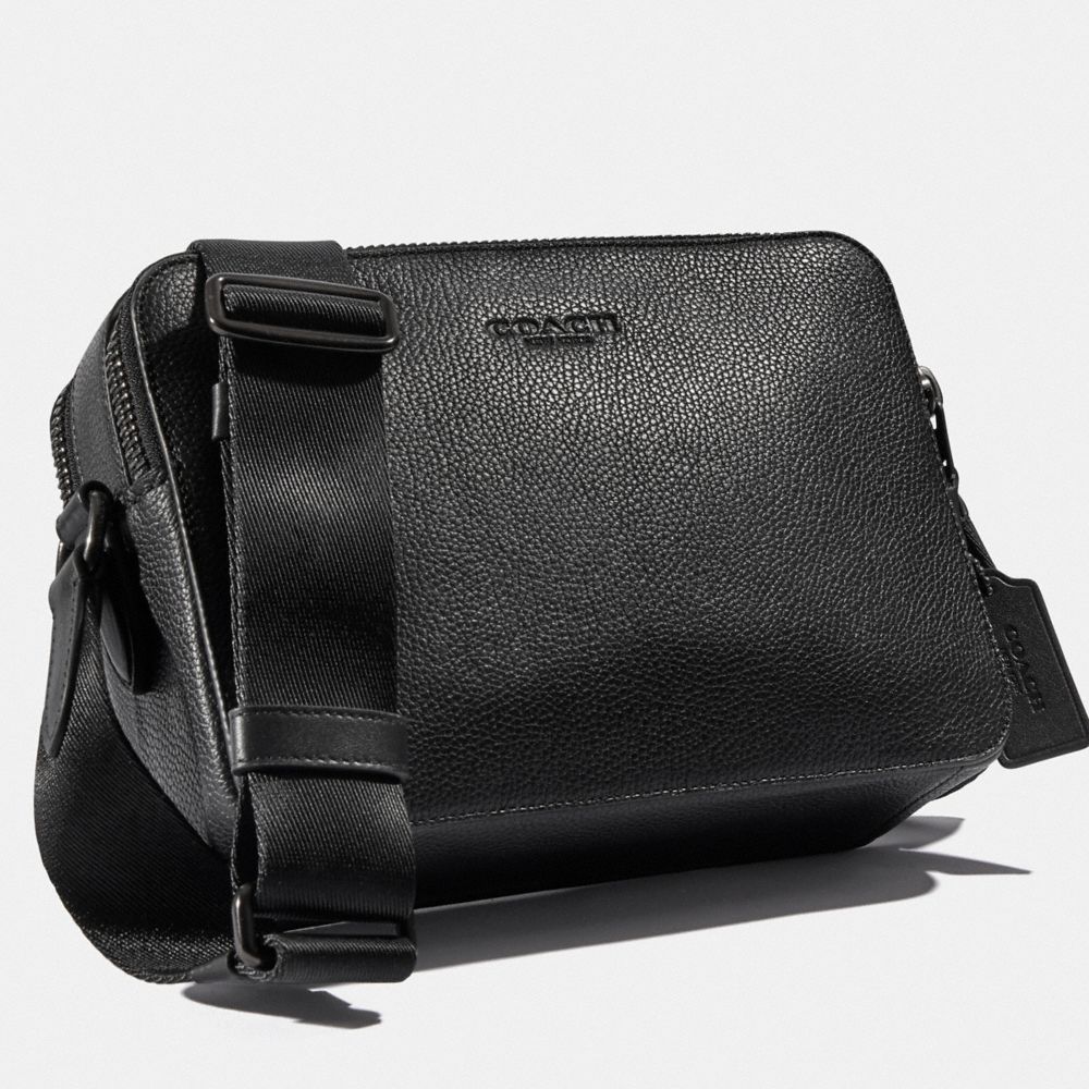 Black Coach Charter 24 Pebble Leather Men Crossbody Bags | SG_CH59702