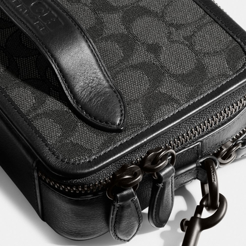 Black Coach Charter In Signature Jacquard Women Crossbody Bags | SG_CH89365