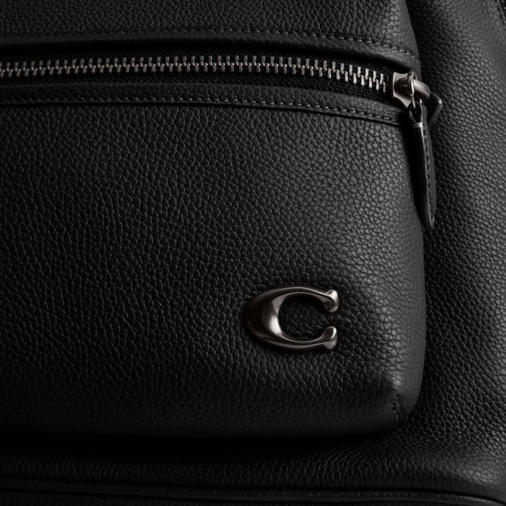 Black Coach Charter Polished Pebble Leather Women Backpacks | SG_CH67071