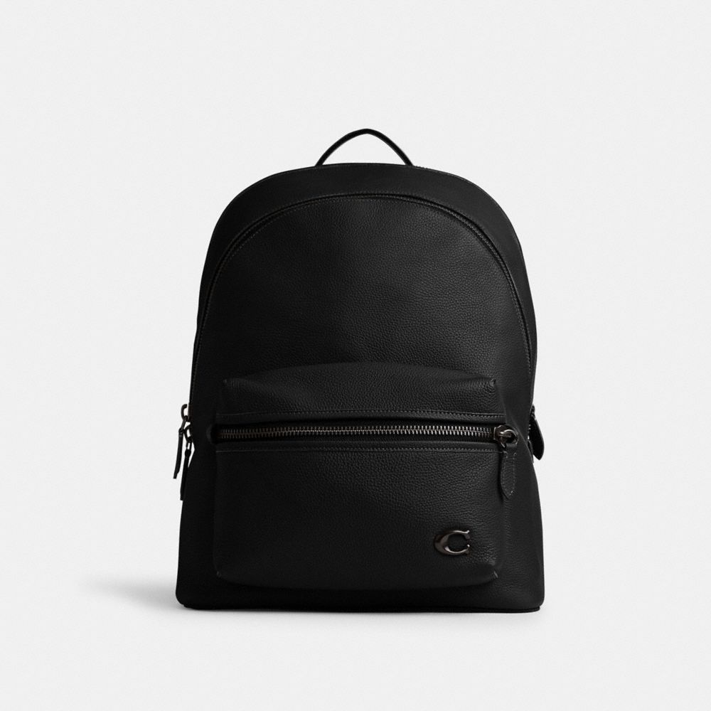 Black Coach Charter Polished Pebble Leather Men Backpacks | SG_CH45244