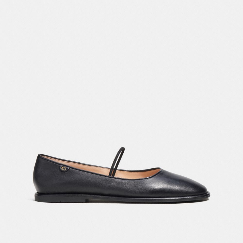 Black Coach Emilia Mary Jane Leather Women Loafers | SG_CH56146