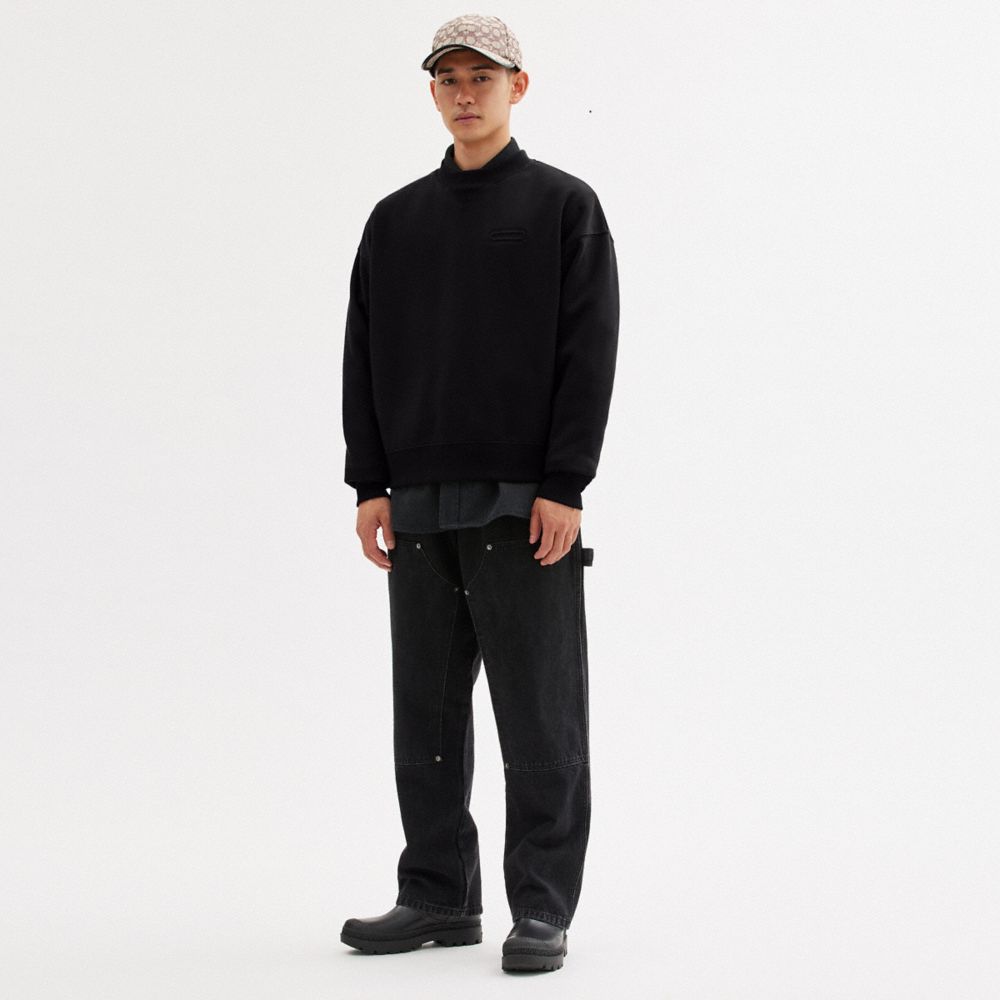 Black Coach Essential Crewneck Men T Shirts | SG_CH48318