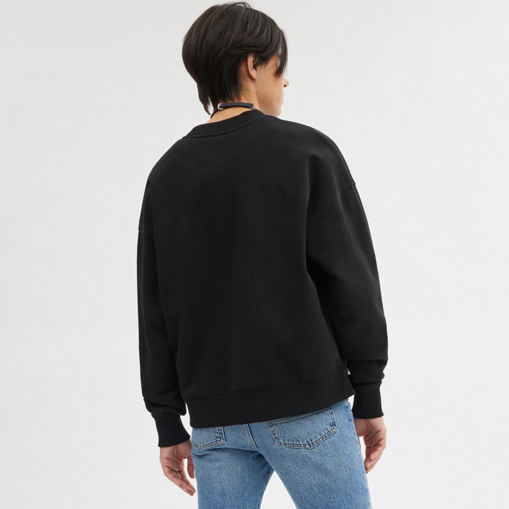 Black Coach Essential Crewneck Women Tops | SG_CH91465