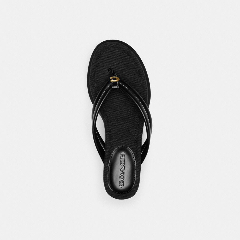 Black Coach Franki Flip Flop In Signature Jacquard Women Sandals | SG_CH23147