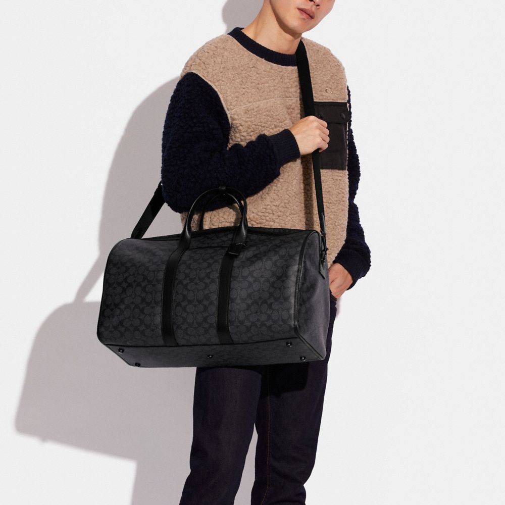 Black Coach Gotham In Signature Canvas Copper Men Duffle Bags | SG_CH87521