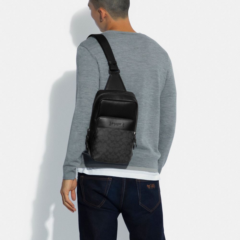 Black Coach Gotham Pack In Signature Men Backpacks | SG_CH35858