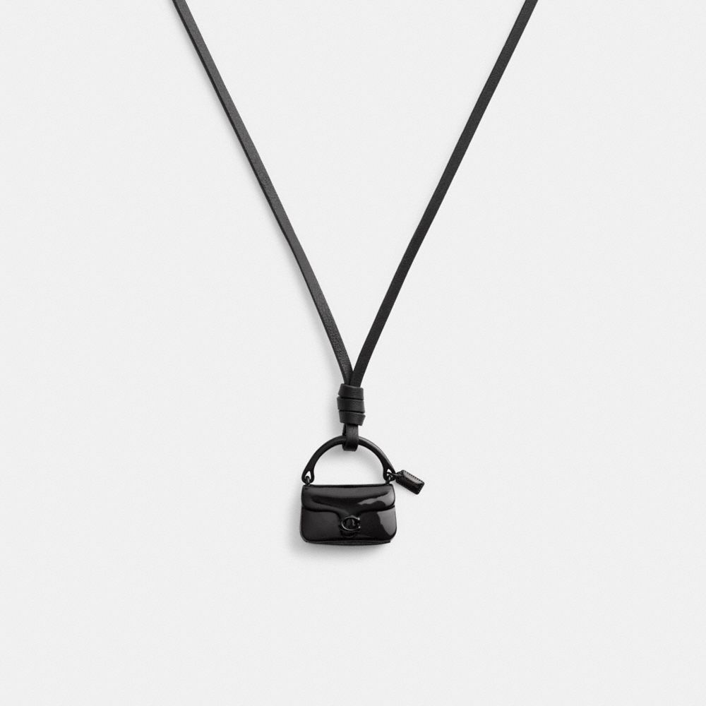 Black Coach Handbag Leather Women Necklace | SG_CH14649