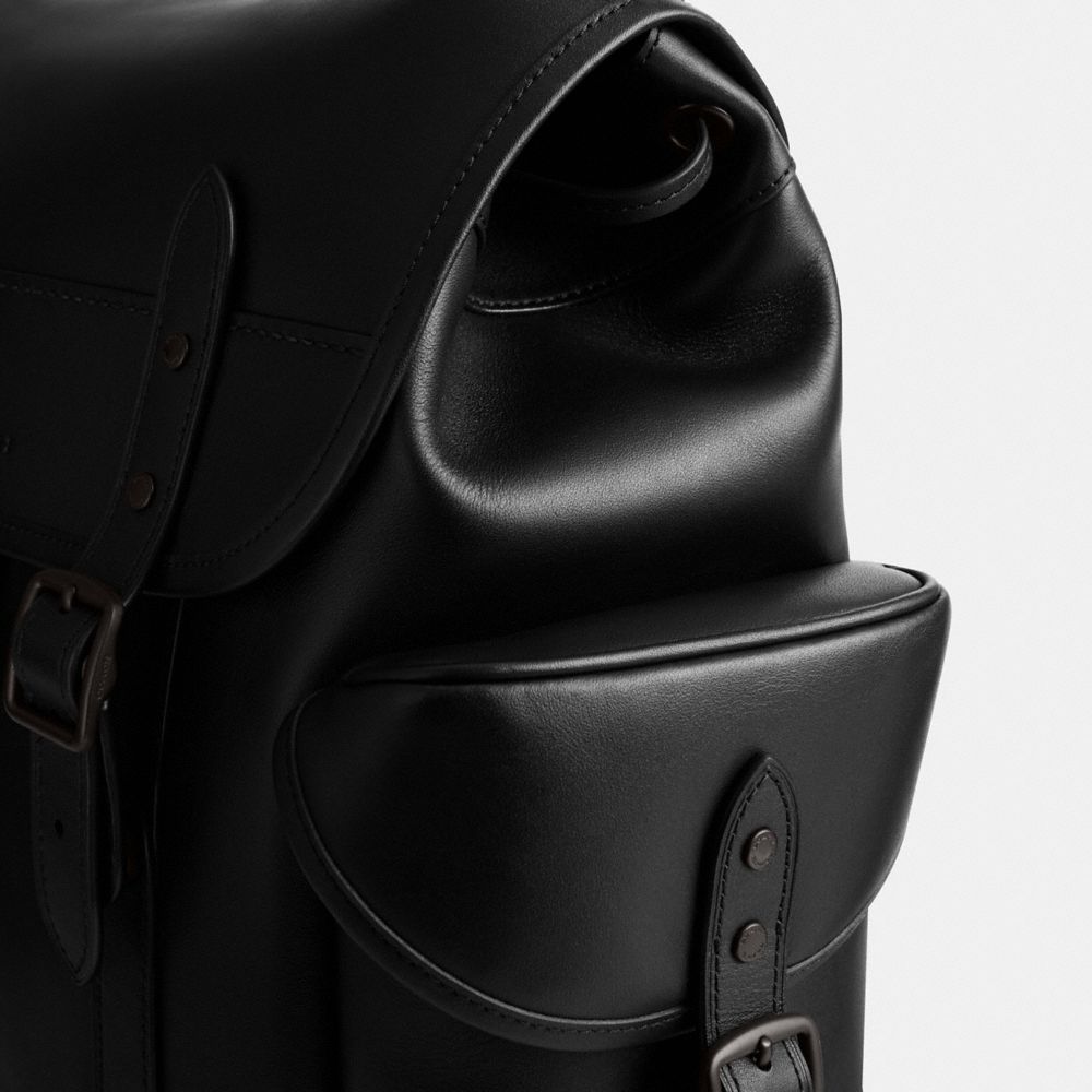 Black Coach Hitch Glovetanned Leather Men Backpacks | SG_CH90686