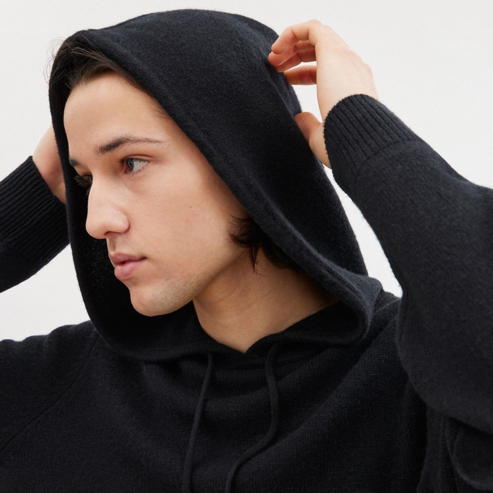 Black Coach Hooded Men Sweaters | SG_CH58329