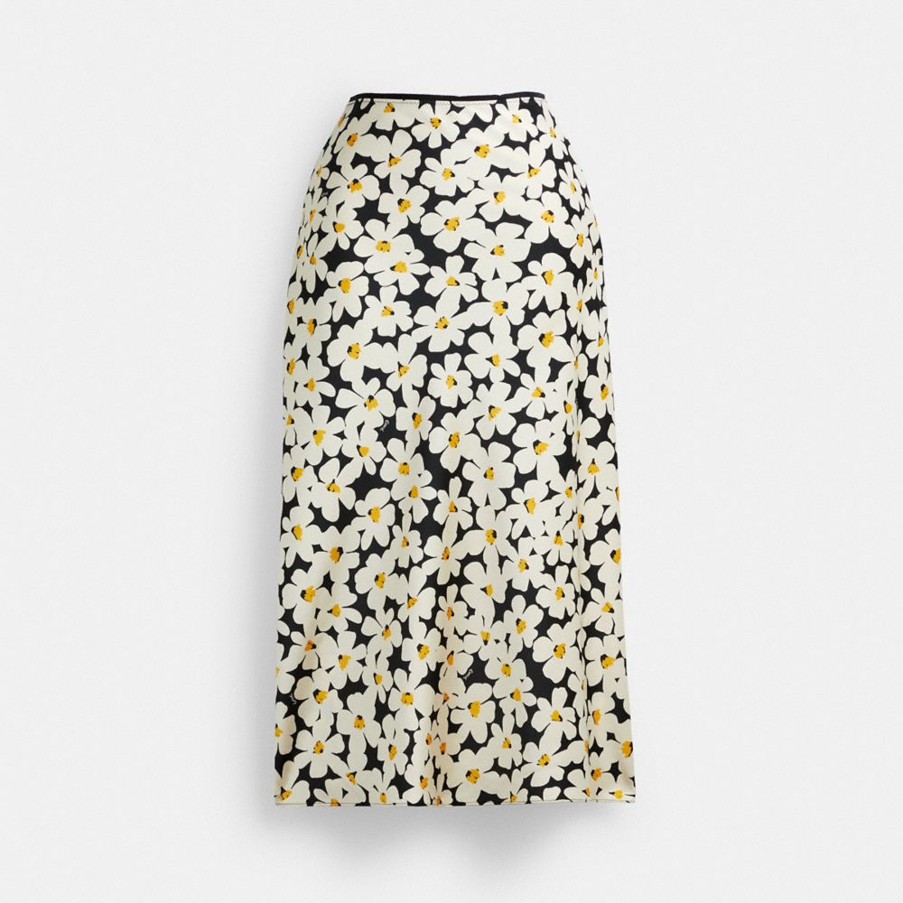 Black Coach Long Floral Midi Women Skirt | SG_CH90378