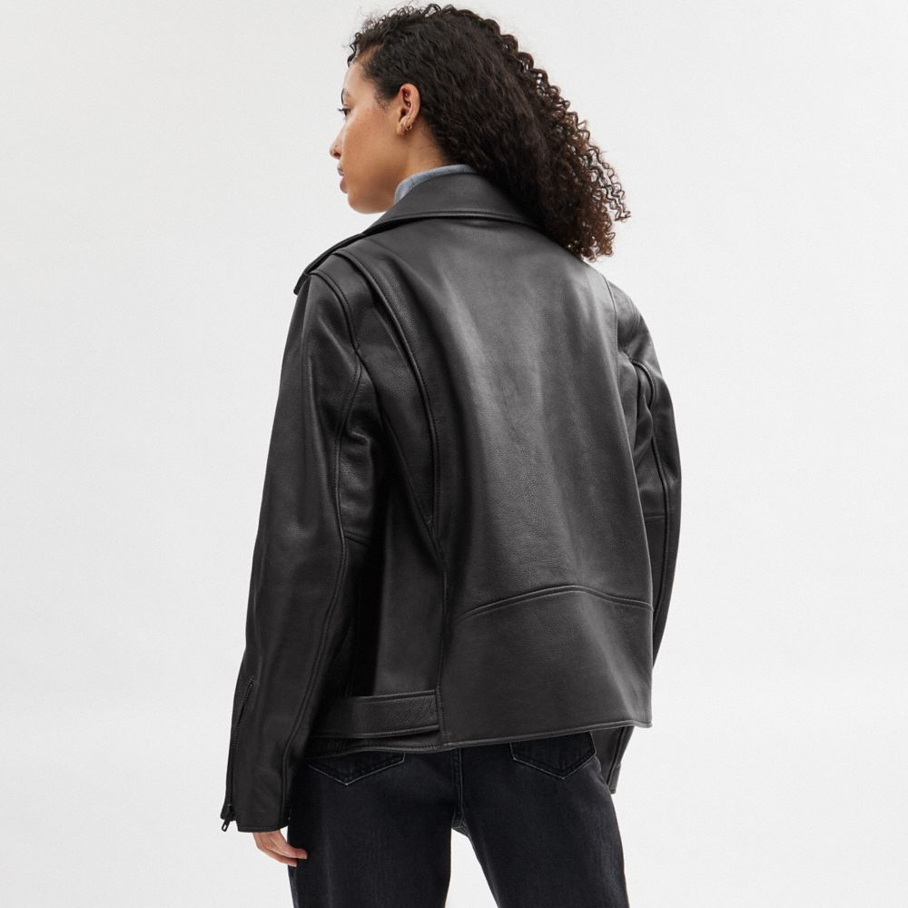 Black Coach Moto Women Jackets | SG_CH35405