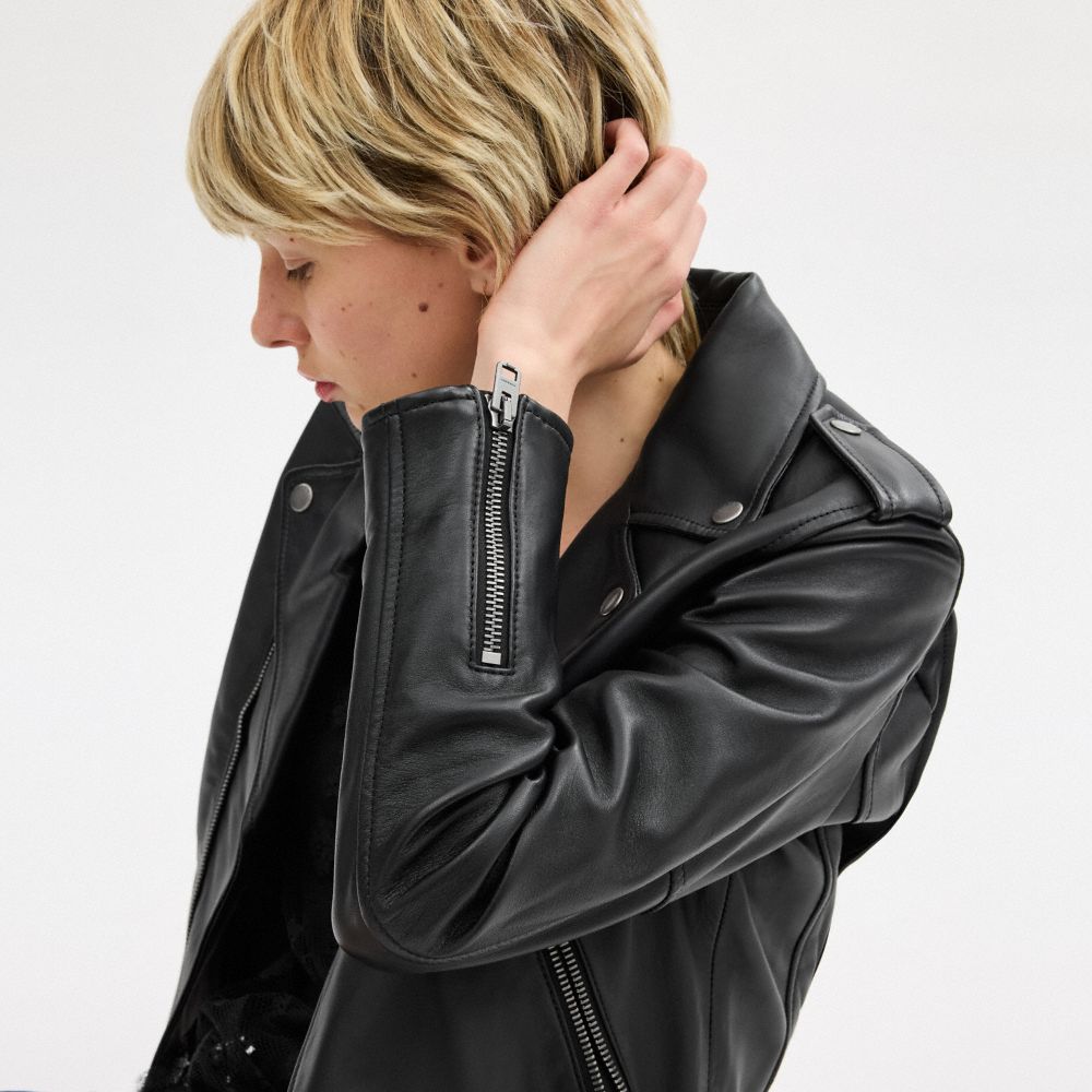 Black Coach Moto Women Jackets | SG_CH43722