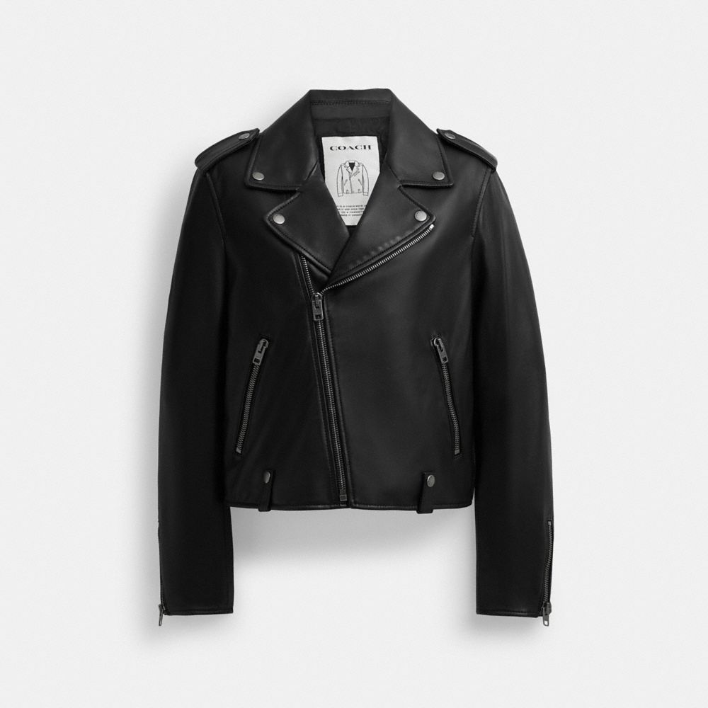 Black Coach Moto Women Jackets | SG_CH43722