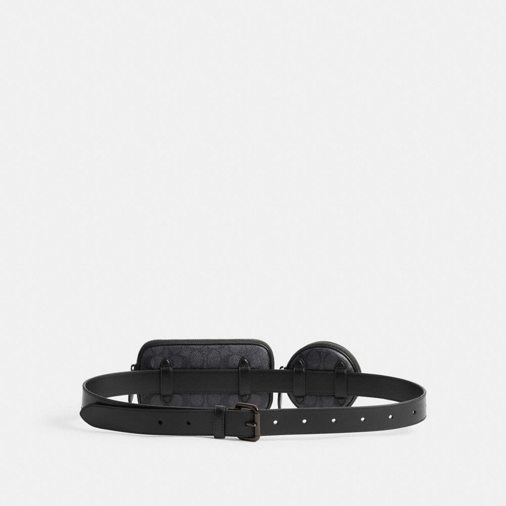 Black Coach Multi Pouch Belt In Signature Men Belt Bags | SG_CH63663