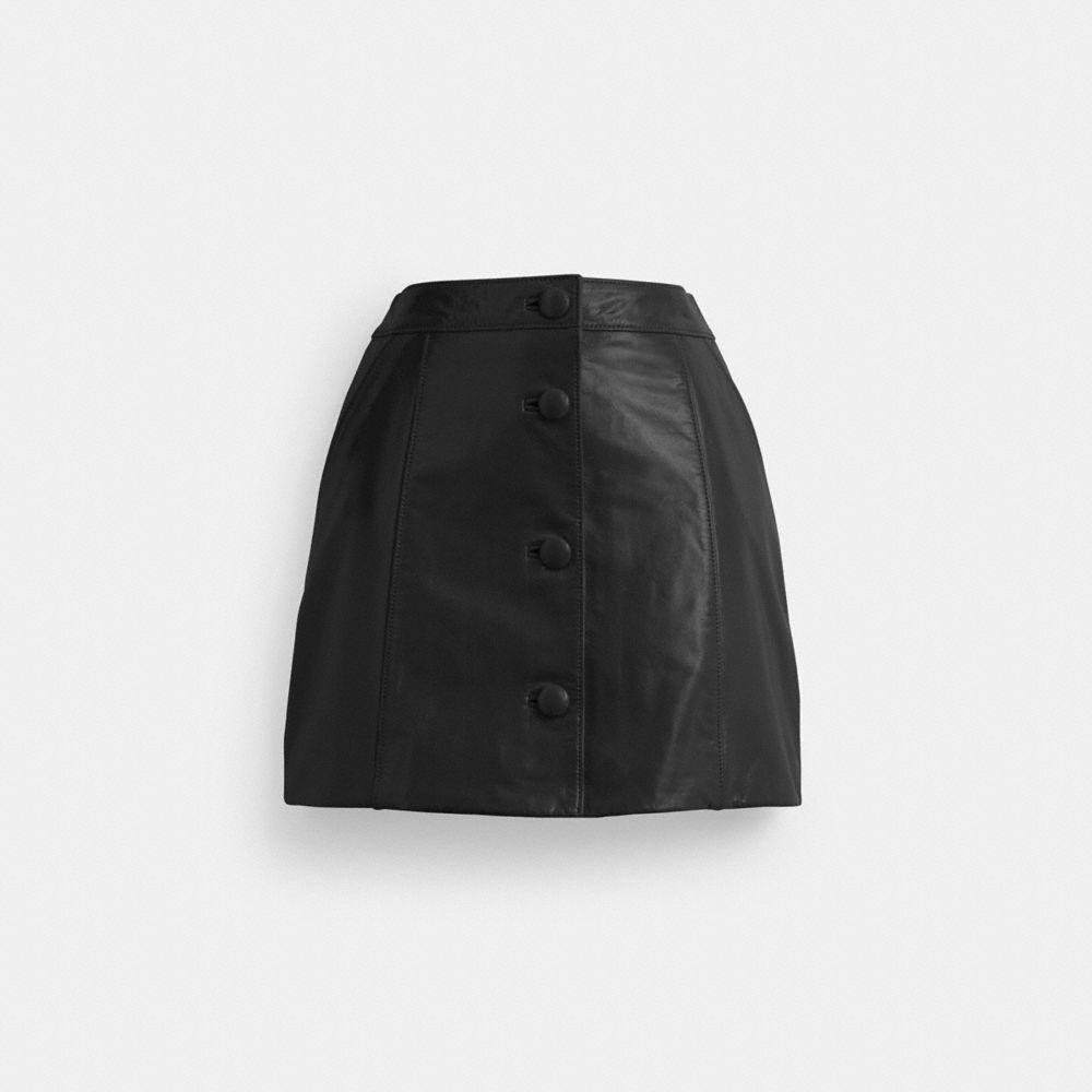 Black Coach Patent Leather Mini Women Skirt | SG_CH72827