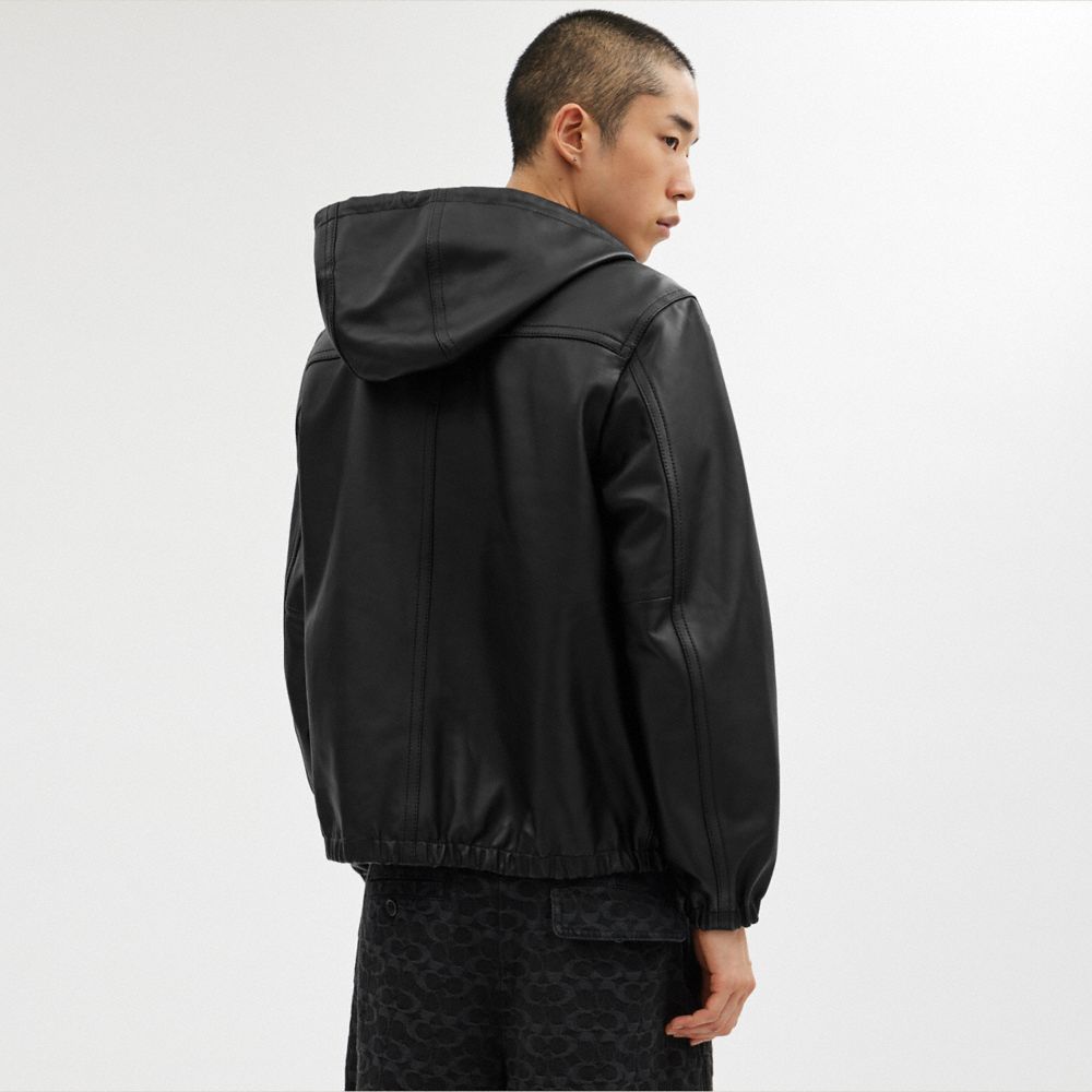 Black Coach Reversible Leather In Recycled Polyester Men Jackets | SG_CH17962