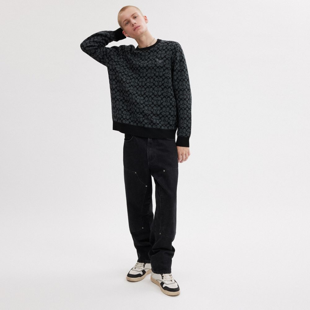 Black Coach Rexy Signature Men Sweaters | SG_CH55014