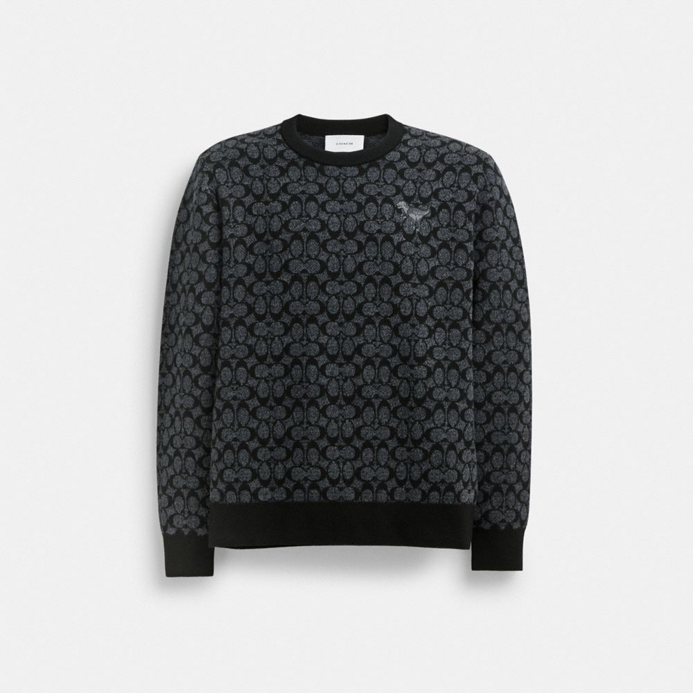 Black Coach Rexy Signature Men Sweaters | SG_CH55014