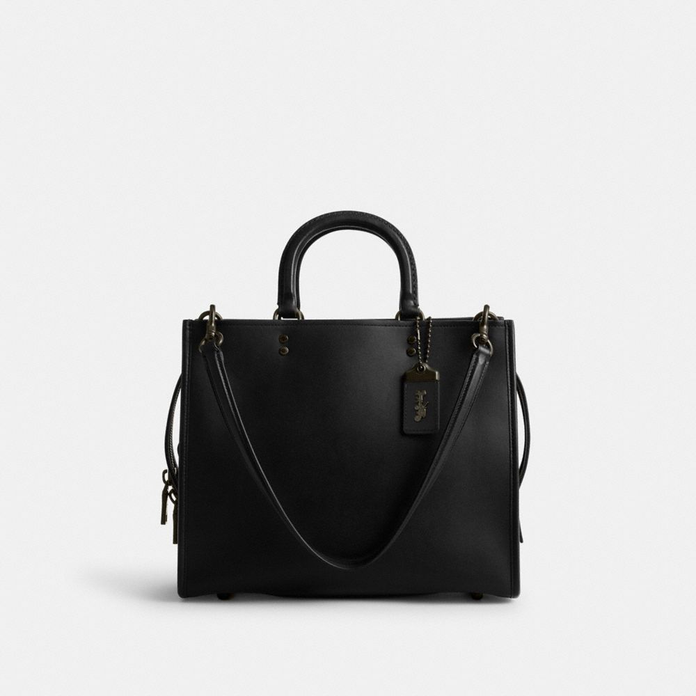 Black Coach Rogue Glovetanned Leather Women Handbag | SG_CH73483