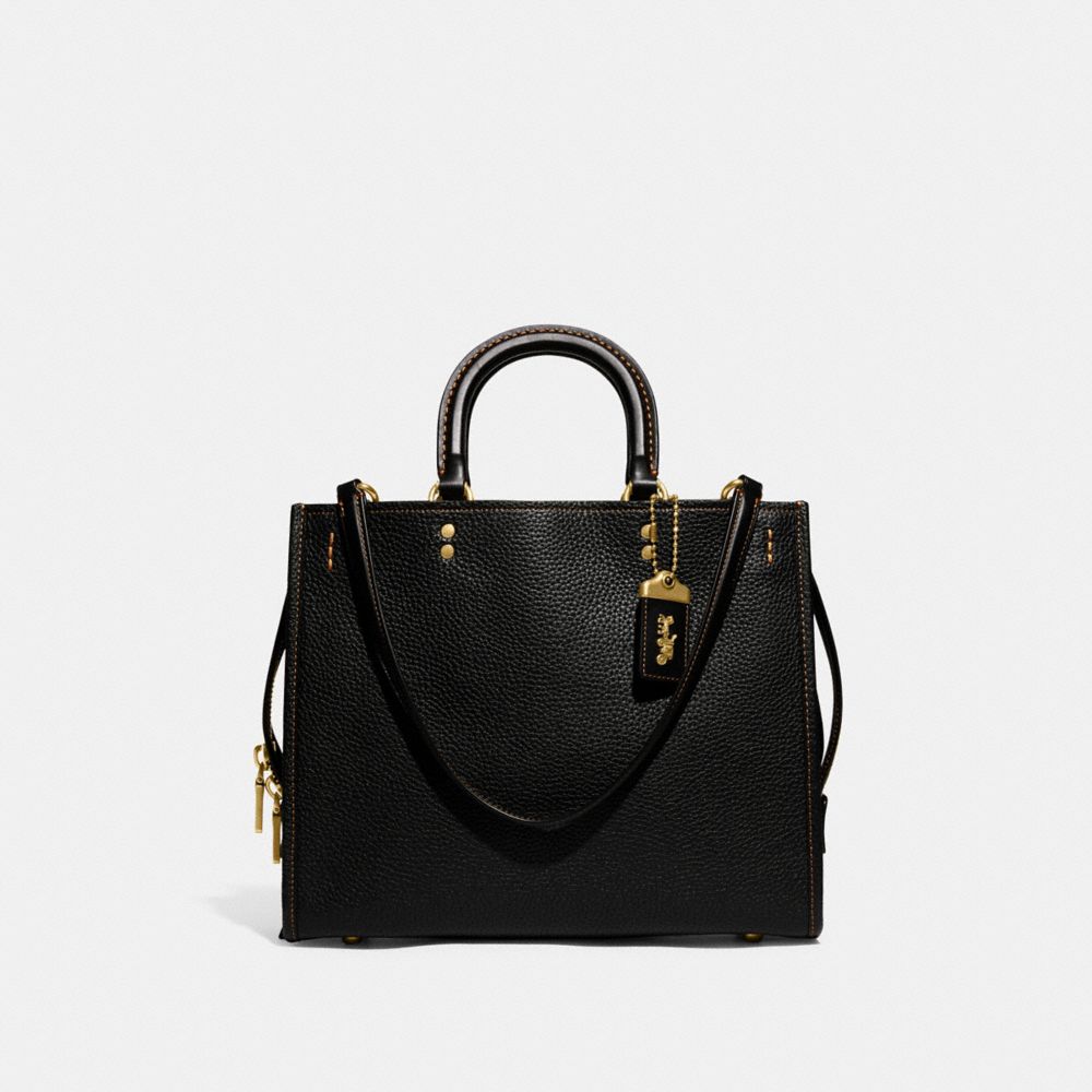 Black Coach Rogue In Regenerative Leather Pebble Leather Women Shoulder Bags | SG_CH77846