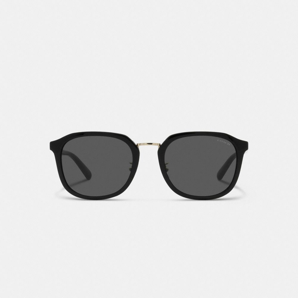 Black Coach Rounded Geometric Men Sunglasses | SG_CH55915