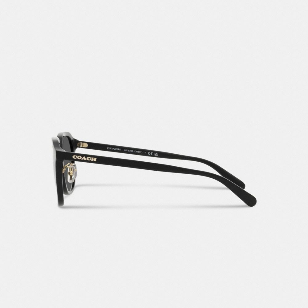 Black Coach Rounded Geometric Men Sunglasses | SG_CH55915