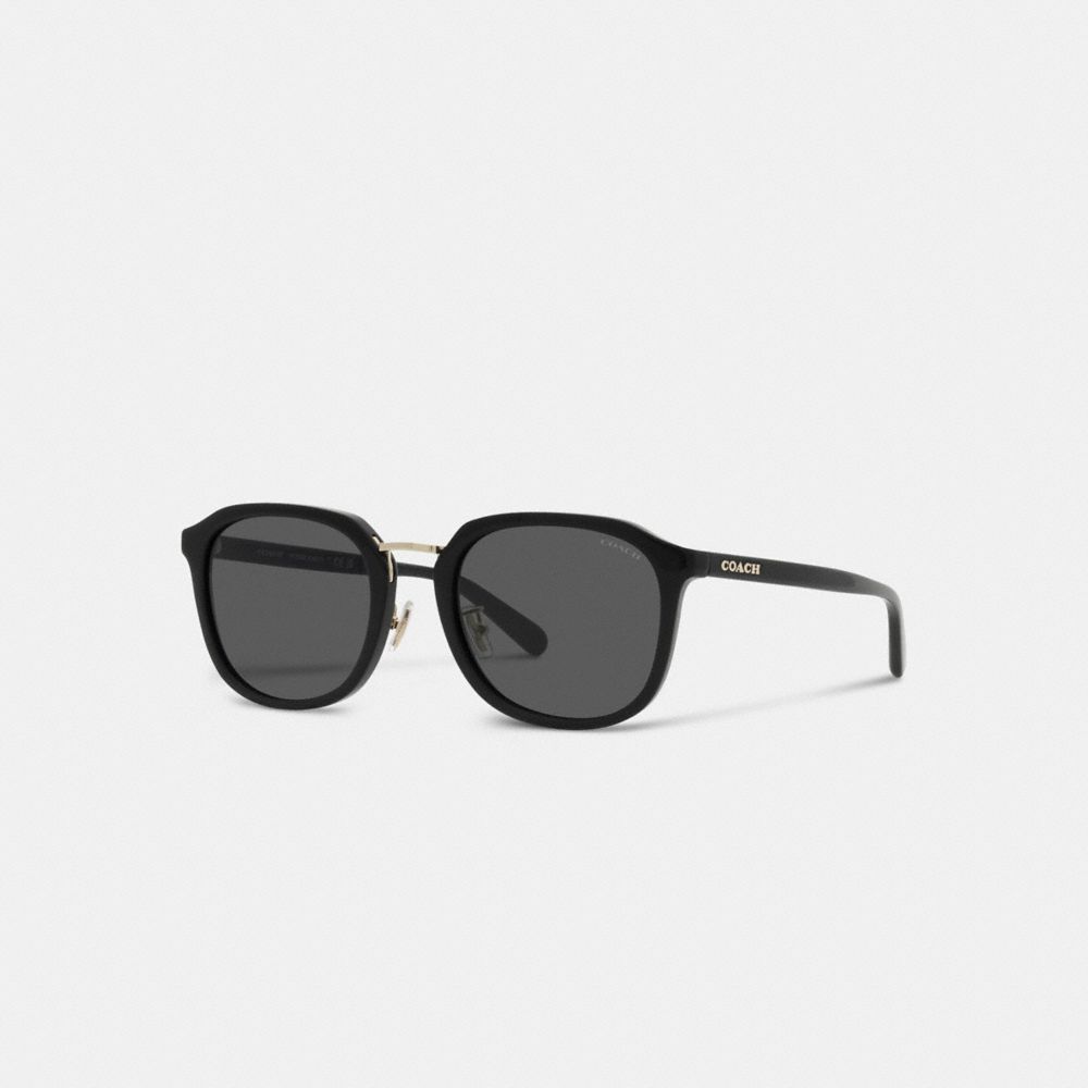 Black Coach Rounded Geometric Men Sunglasses | SG_CH55915