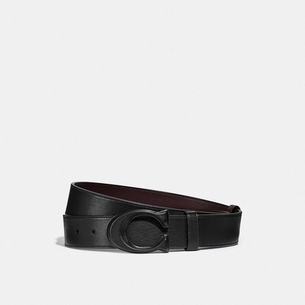 Black Coach Signature Buckle Cut To Size Reversible Belt 38 Mm Men Belts | SG_CH96729