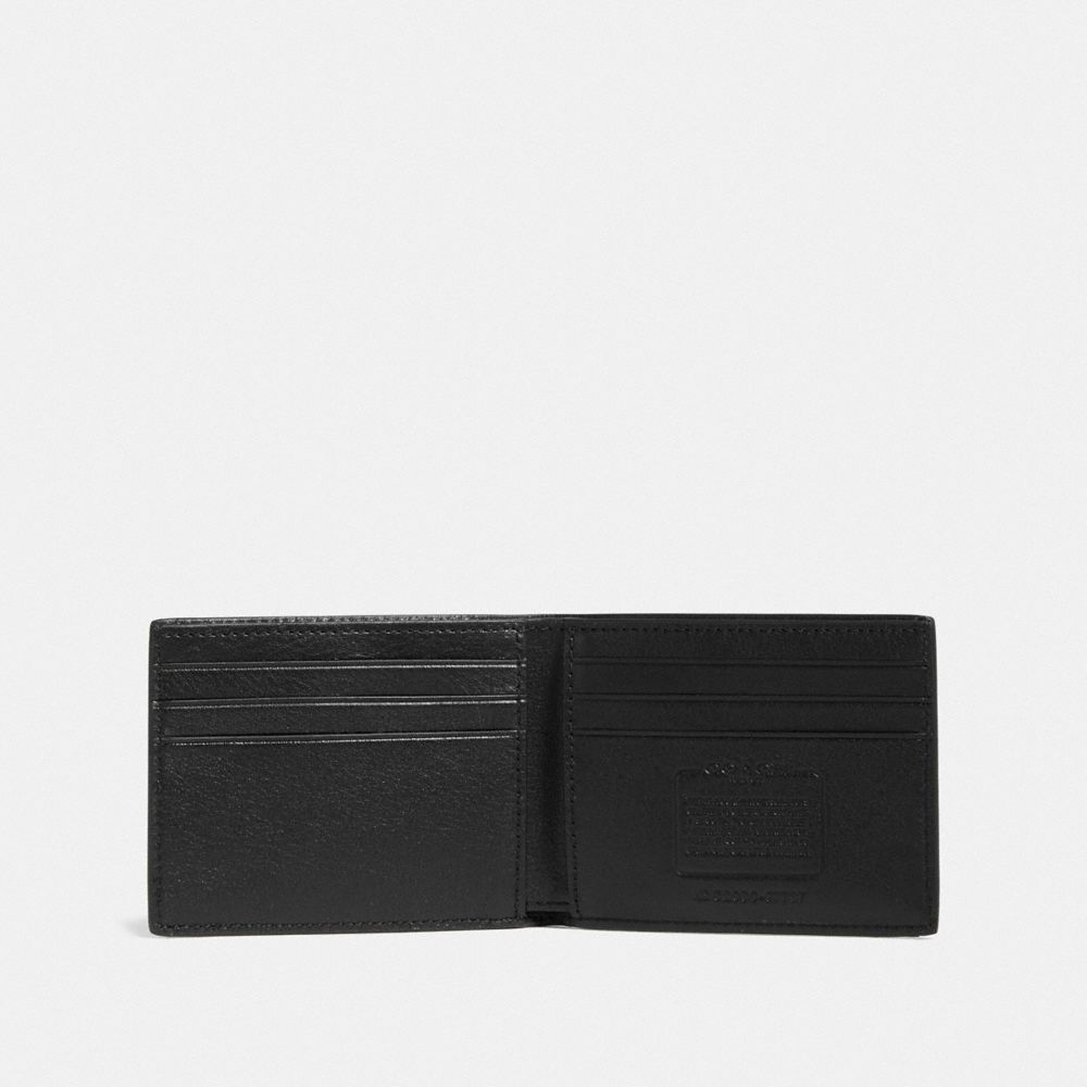 Black Coach Slim Billfold Wallet Sport Calf Leather Men Billfolds | SG_CH72411