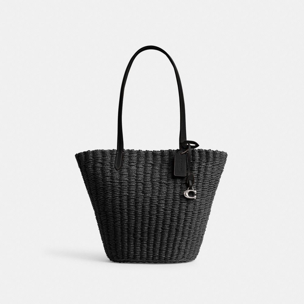 Black Coach Small Straw Women Tote Bag | SG_CH57233