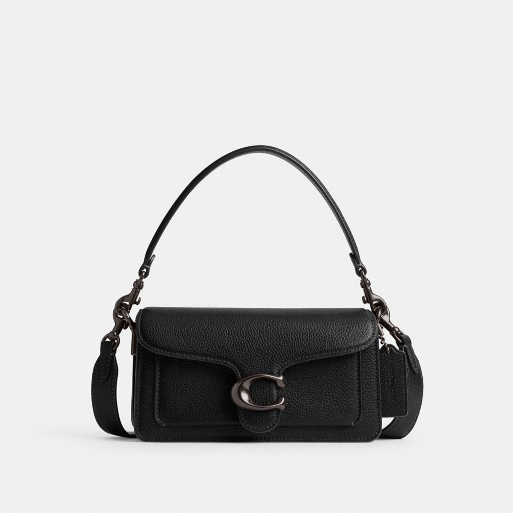 Black Coach Tabby 20 Polished Pebble Leather Women Shoulder Bags | SG_CH40487