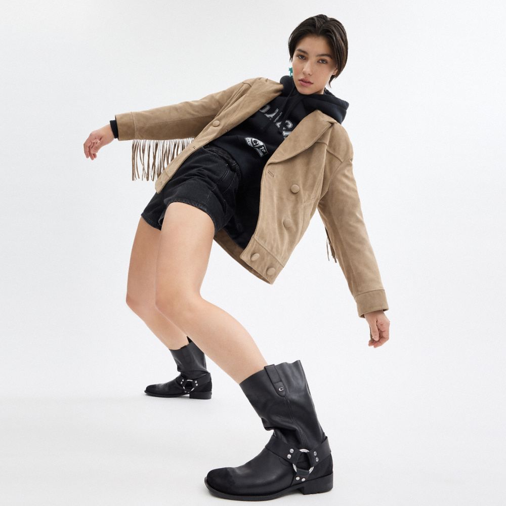 Black Coach Tara Biker Women Boots | SG_CH13106