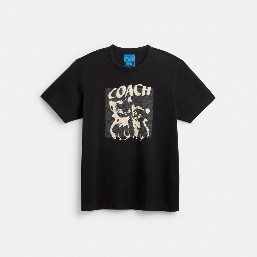 Black Coach The Lil Nas X Drop Signature Cats Men T Shirts | SG_CH89285