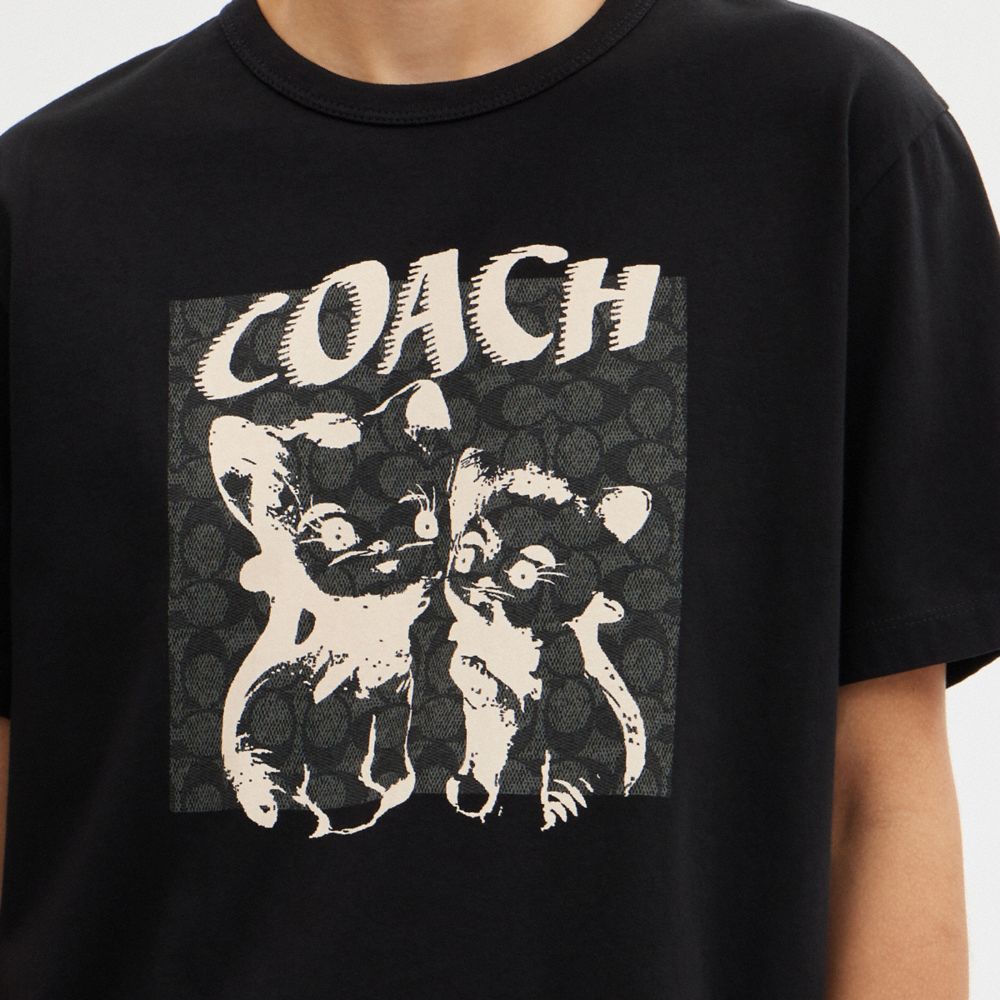 Black Coach The Lil Nas X Drop Signature Cats Women T Shirts | SG_CH72372