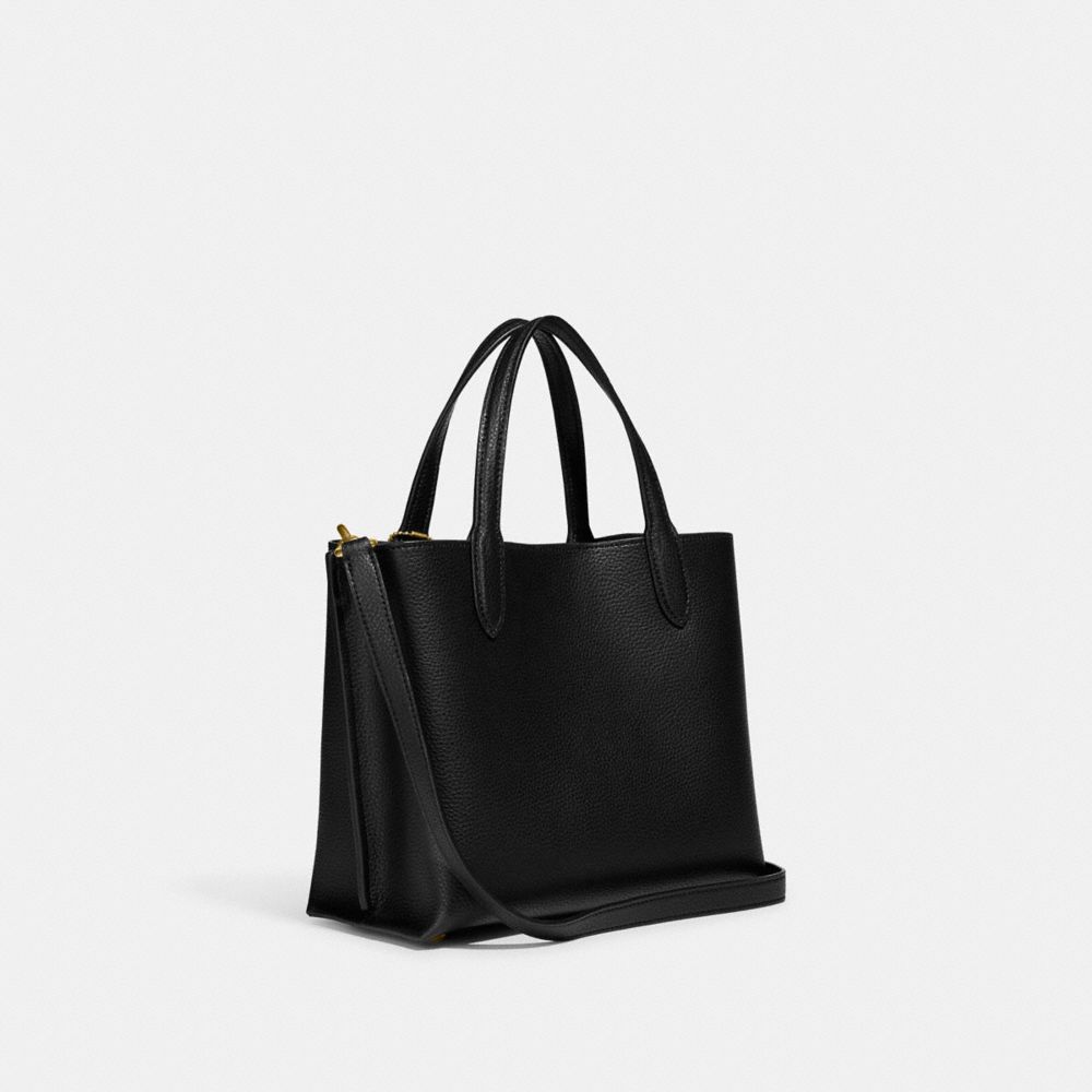 Black Coach Willow 24 Polished Pebble Leather Women Tote Bag | SG_CH80674