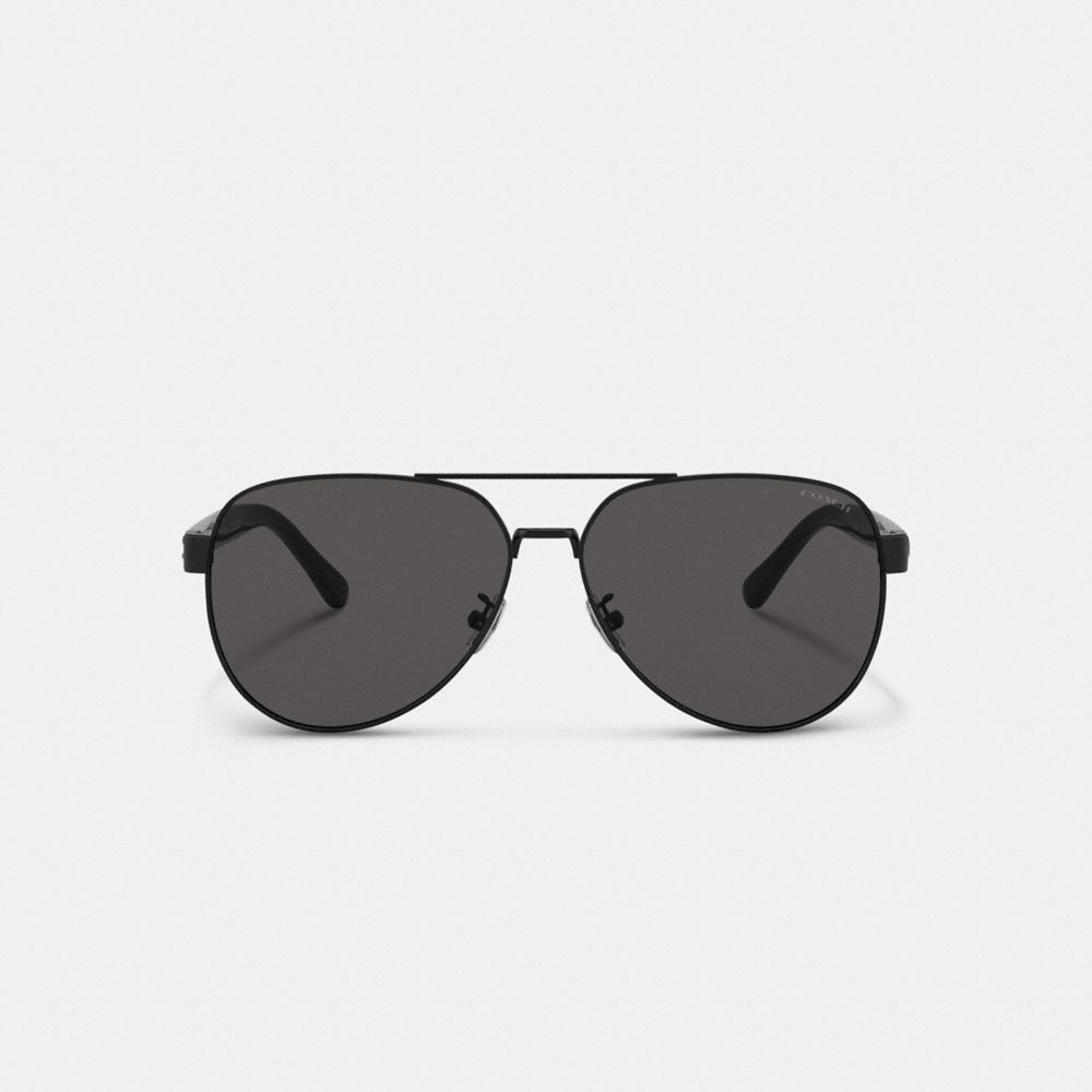 Black Coach Wire Frame Pilot Men Sunglasses | SG_CH16292