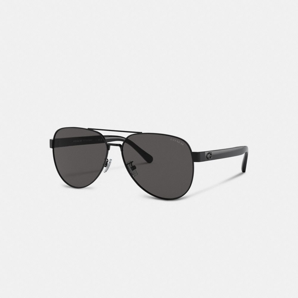 Black Coach Wire Frame Pilot Men Sunglasses | SG_CH16292