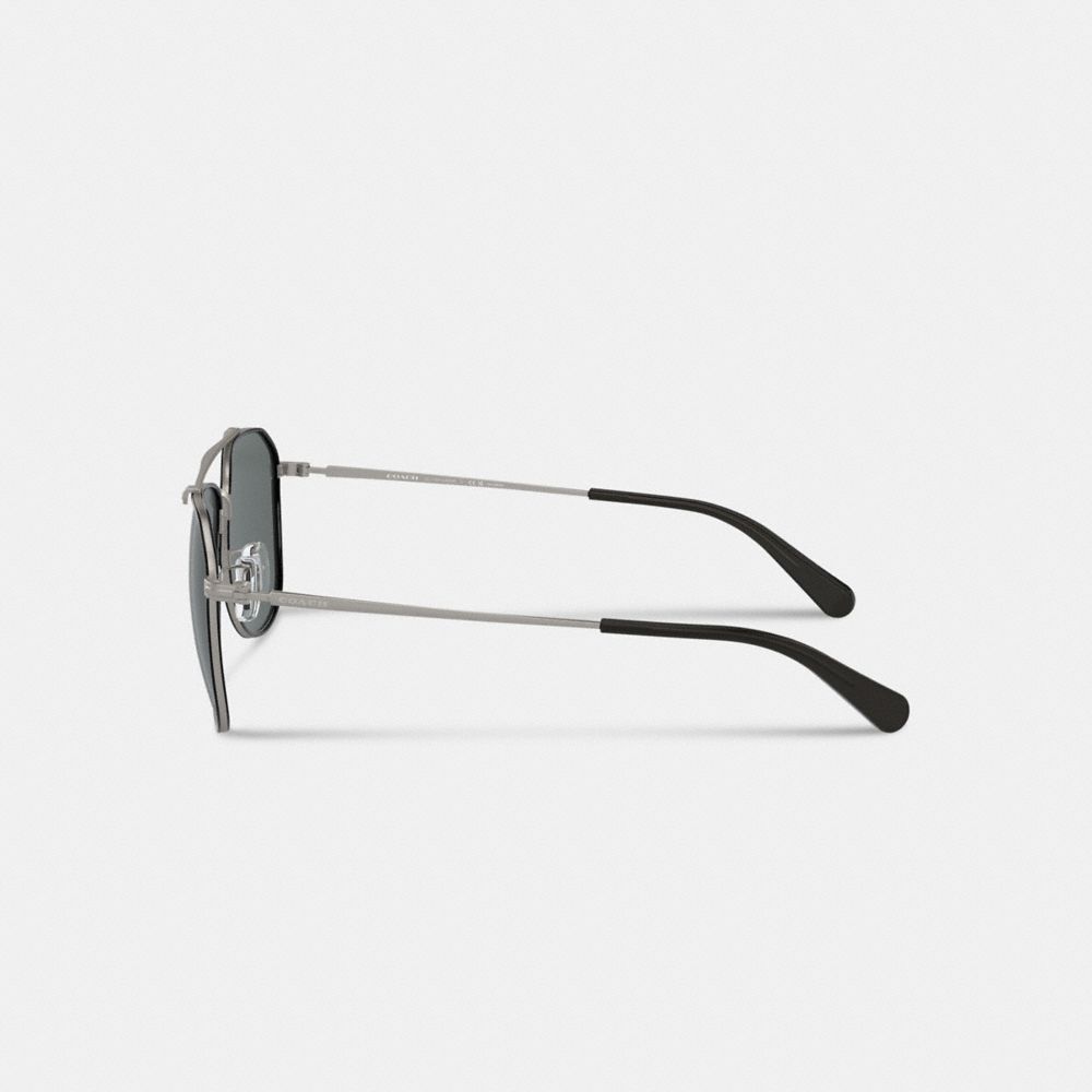 Black / Grey Coach Metal Windsor Pilot Men Sunglasses | SG_CH64242