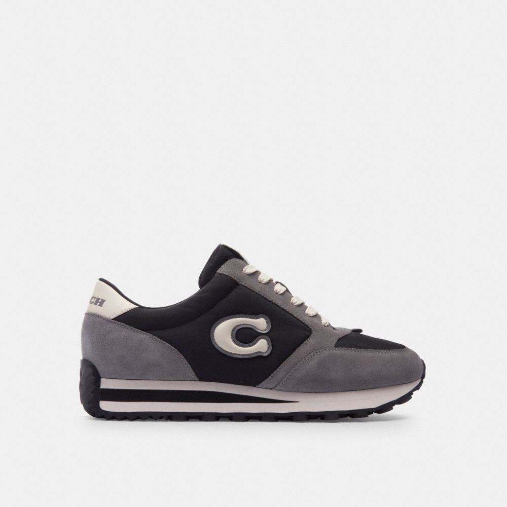 Black / Grey Coach Runner Men Sneakers | SG_CH62825