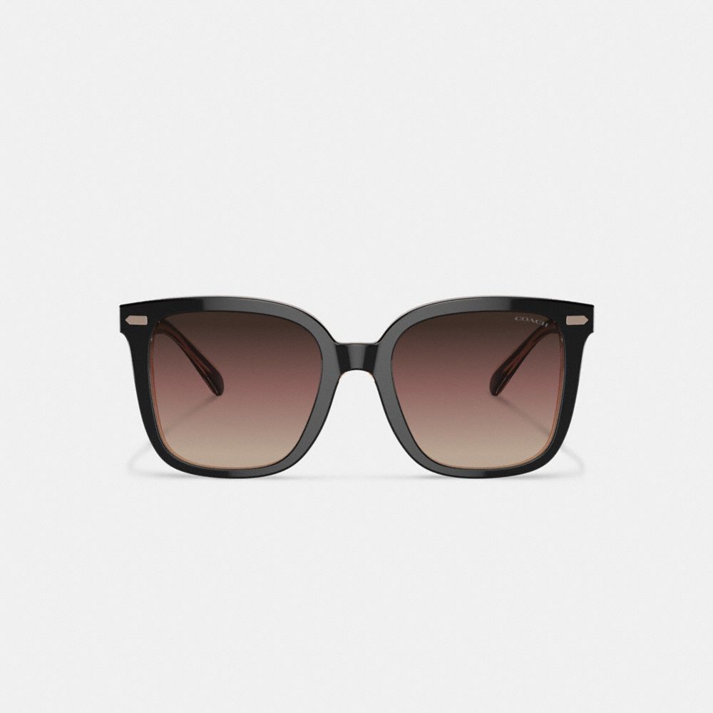 Black / Pink Coach Beveled Signature Oversized Square Women Sunglasses | SG_CH55344