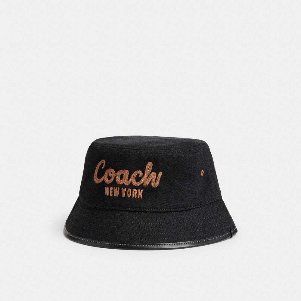 Blue Black Coach 1941 Embroidered Denim Bucket Women Hats | SG_CH40973