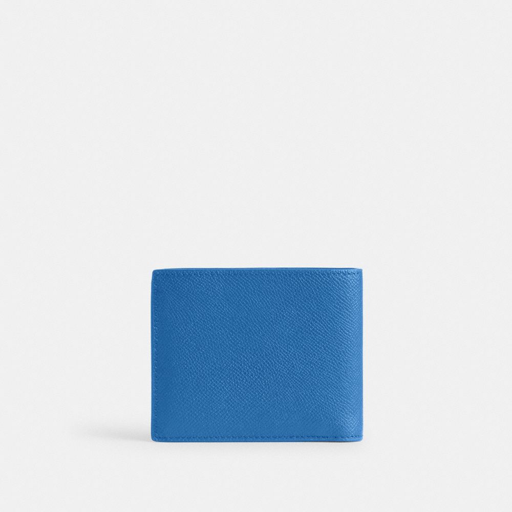 Blue Coach 3 In 1 Wallet With Signature Canvas Interior Crossgrain Leather Men Billfolds | SG_CH79443