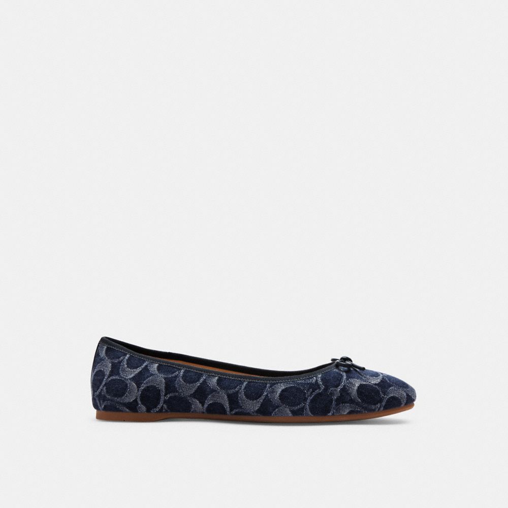 Blue Coach Abigail Flat In Signature Denim Denim Women Loafers | SG_CH82822