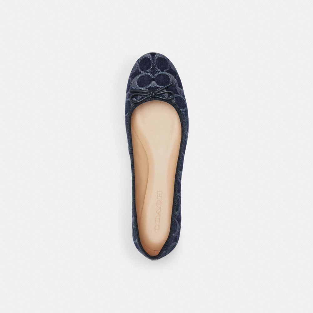 Blue Coach Abigail Flat In Signature Denim Denim Women Loafers | SG_CH82822