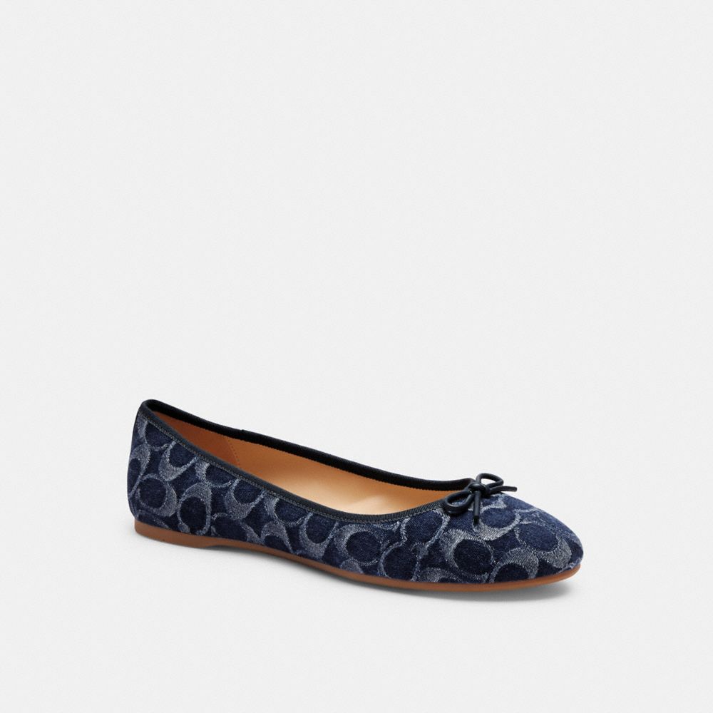 Blue Coach Abigail Flat In Signature Denim Denim Women Loafers | SG_CH82822